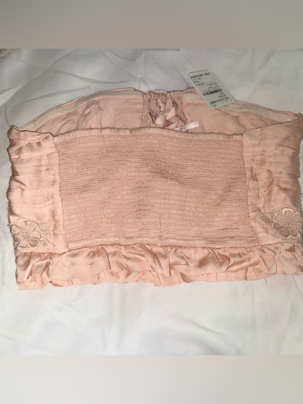 Nordstrom Free People Pale Pink Strapless Lace-Up Bustier - Picture 6 of 7